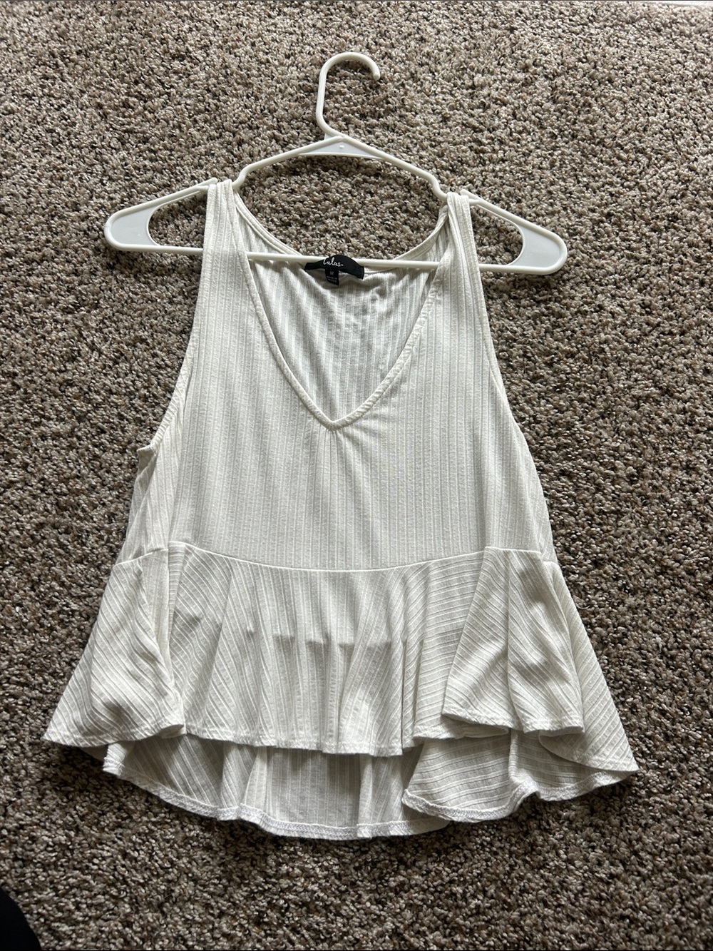 Lulus white peplum tank